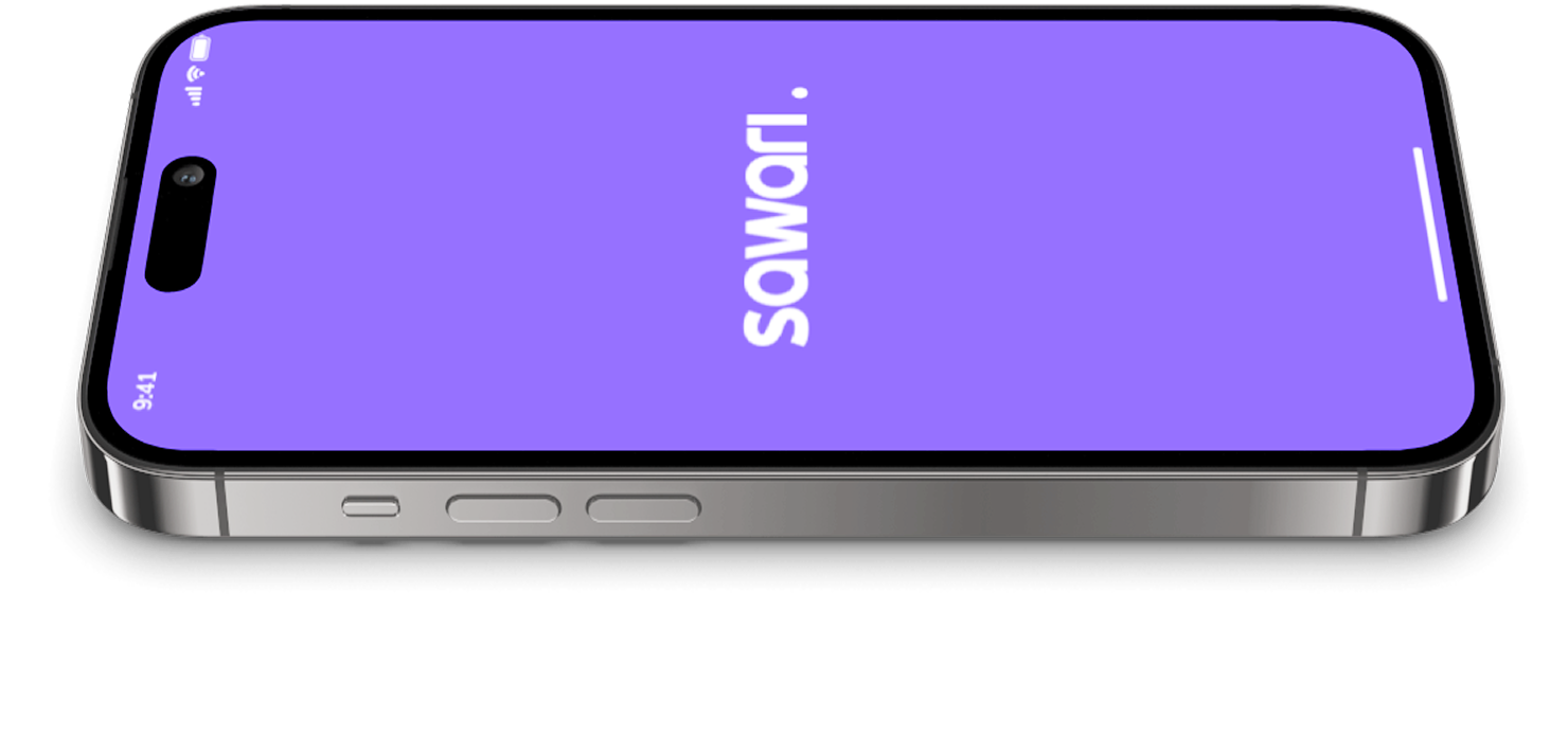 Sawari app phone mockup